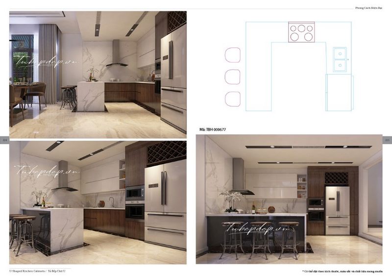 Thiết kế phòng bếp nhà phố hiện đại